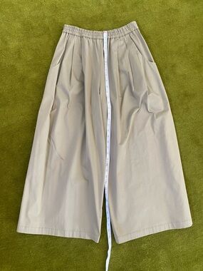 Wide Leg Neutral Culotte Pants - Beige